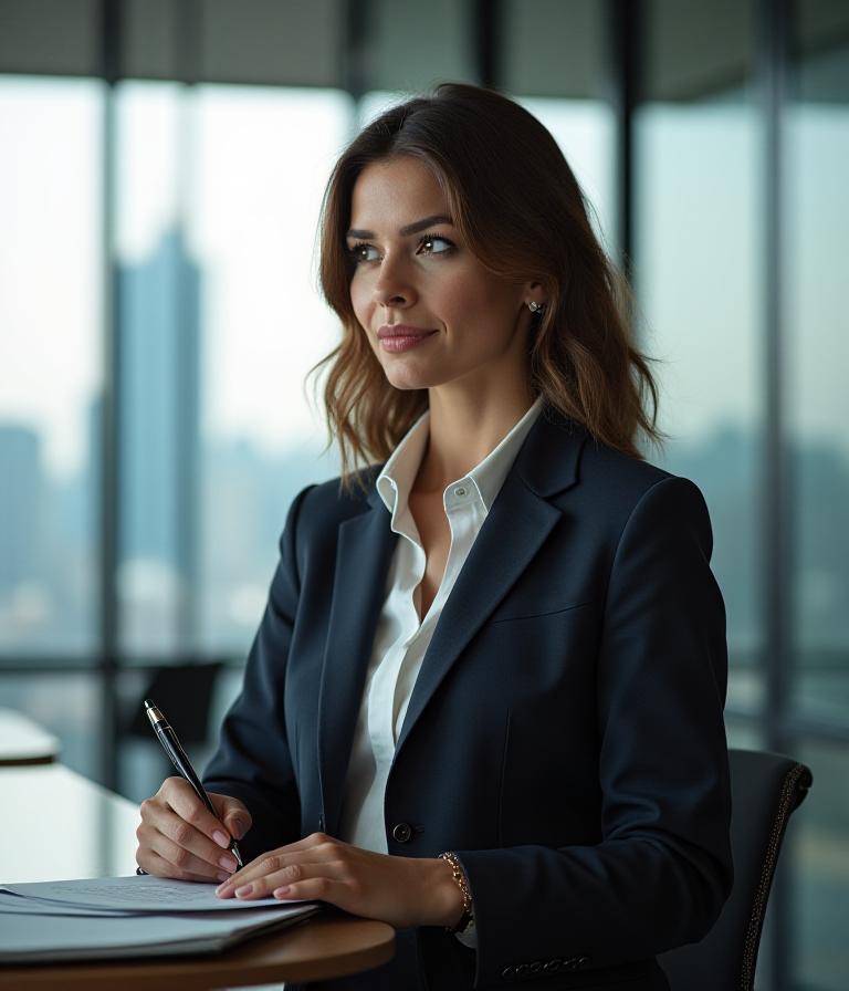 Ejecutiva en Santiago desarrollando su marca personal con principios de caligrafía mindful