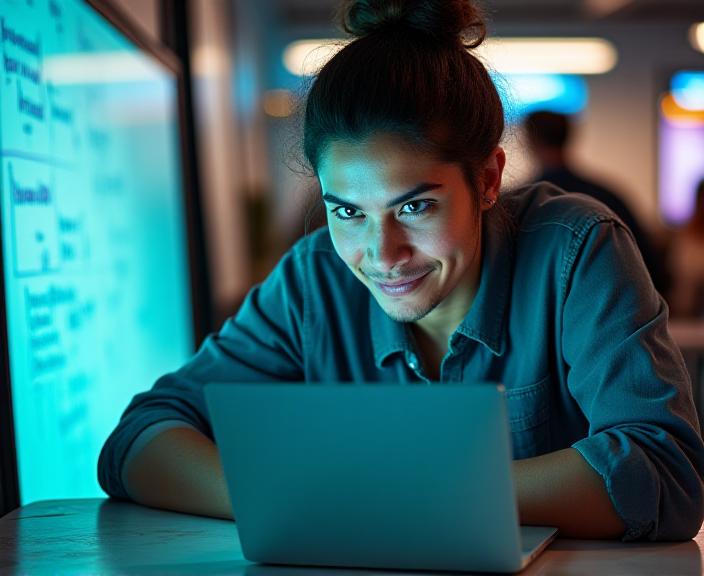 Fundador de startup en Santiago desarrollando habilidades de liderazgo y comunicación internacional con coaching mindful